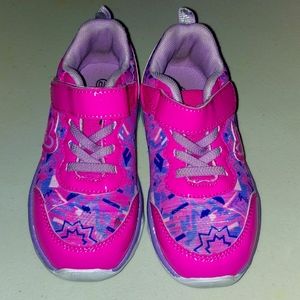 Little Girls Pink Velcro Light-Up Tennis Shoes - size 10